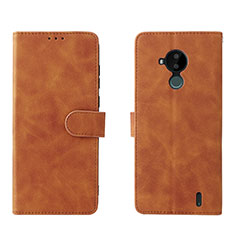 Leather Case Stands Flip Cover Holder L01Z for Nokia C30 Brown