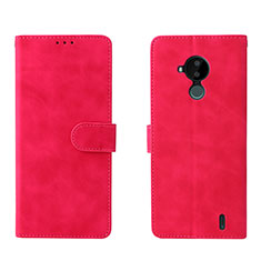 Leather Case Stands Flip Cover Holder L01Z for Nokia C30 Hot Pink