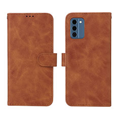 Leather Case Stands Flip Cover Holder L01Z for Nokia C300 Brown