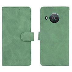 Leather Case Stands Flip Cover Holder L01Z for Nokia X20 Green