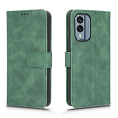 Leather Case Stands Flip Cover Holder L01Z for Nokia X30 5G Green