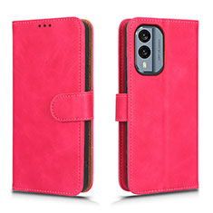 Leather Case Stands Flip Cover Holder L01Z for Nokia X30 5G Hot Pink