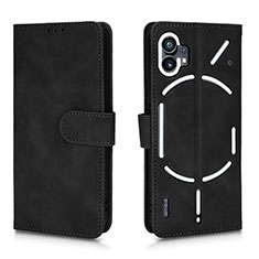 Leather Case Stands Flip Cover Holder L01Z for Nothing Phone 1 Black
