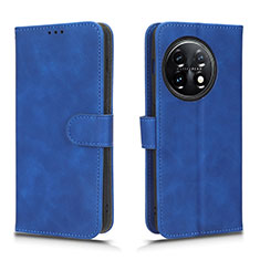 Leather Case Stands Flip Cover Holder L01Z for OnePlus 11 5G Blue