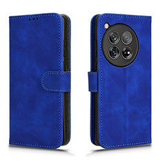Leather Case Stands Flip Cover Holder L01Z for OnePlus 12 5G Blue