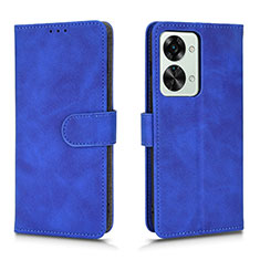 Leather Case Stands Flip Cover Holder L01Z for OnePlus Nord 2T 5G Blue