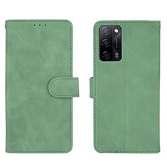 Leather Case Stands Flip Cover Holder L01Z for Oppo A53s 5G Green