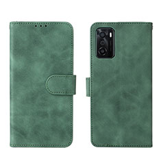 Leather Case Stands Flip Cover Holder L01Z for Oppo A55S 5G Green