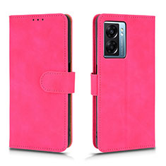 Leather Case Stands Flip Cover Holder L01Z for Oppo A57 5G Hot Pink