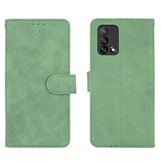 Leather Case Stands Flip Cover Holder L01Z for Oppo A74 4G Green