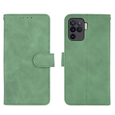 Leather Case Stands Flip Cover Holder L01Z for Oppo A94 4G Green