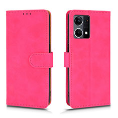 Leather Case Stands Flip Cover Holder L01Z for Oppo F21s Pro 4G Hot Pink