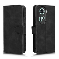 Leather Case Stands Flip Cover Holder L01Z for Oppo Reno11 5G Black