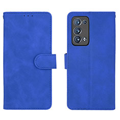 Leather Case Stands Flip Cover Holder L01Z for Oppo Reno6 Pro 5G Blue