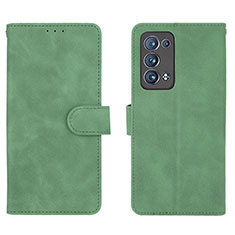 Leather Case Stands Flip Cover Holder L01Z for Oppo Reno6 Pro+ Plus 5G Green