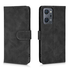 Leather Case Stands Flip Cover Holder L01Z for Oppo Reno7 A Black