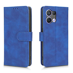 Leather Case Stands Flip Cover Holder L01Z for Oppo Reno9 5G Blue