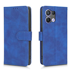 Leather Case Stands Flip Cover Holder L01Z for Oppo Reno9 Pro 5G Blue