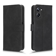 Leather Case Stands Flip Cover Holder L01Z for Realme 10 Pro 5G Black