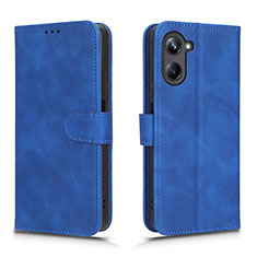 Leather Case Stands Flip Cover Holder L01Z for Realme 10 Pro 5G Blue