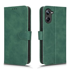 Leather Case Stands Flip Cover Holder L01Z for Realme 10 Pro 5G Green