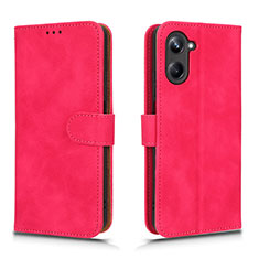 Leather Case Stands Flip Cover Holder L01Z for Realme 10 Pro 5G Hot Pink