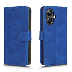 Leather Case Stands Flip Cover Holder L01Z for Realme 10 Pro+ Plus 5G Blue