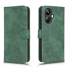 Leather Case Stands Flip Cover Holder L01Z for Realme 10 Pro+ Plus 5G Green
