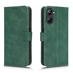 Leather Case Stands Flip Cover Holder L01Z for Realme 10S 5G Green