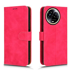 Leather Case Stands Flip Cover Holder L01Z for Realme 11 5G Hot Pink