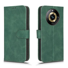 Leather Case Stands Flip Cover Holder L01Z for Realme 11 Pro 5G Green