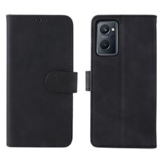 Leather Case Stands Flip Cover Holder L01Z for Realme 9i 4G Black