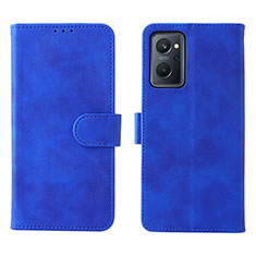 Leather Case Stands Flip Cover Holder L01Z for Realme 9i 4G Blue