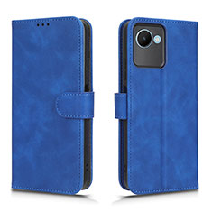 Leather Case Stands Flip Cover Holder L01Z for Realme C30 Blue