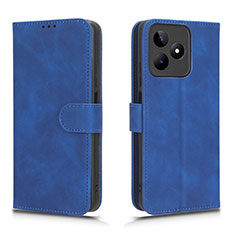 Leather Case Stands Flip Cover Holder L01Z for Realme C53 India Blue