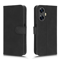 Leather Case Stands Flip Cover Holder L01Z for Realme C55 Black