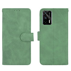 Leather Case Stands Flip Cover Holder L01Z for Realme GT 5G Green