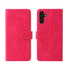 Leather Case Stands Flip Cover Holder L01Z for Samsung Galaxy A04s Hot Pink