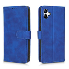 Leather Case Stands Flip Cover Holder L01Z for Samsung Galaxy A05 Blue