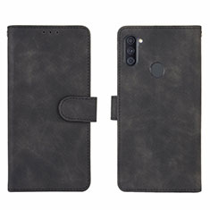 Leather Case Stands Flip Cover Holder L01Z for Samsung Galaxy A11 Black