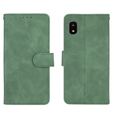 Leather Case Stands Flip Cover Holder L01Z for Samsung Galaxy A21 SC-42A Green