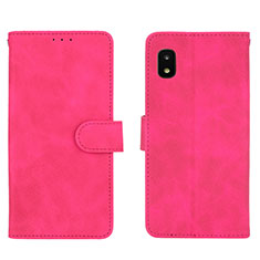 Leather Case Stands Flip Cover Holder L01Z for Samsung Galaxy A21 SC-42A Hot Pink