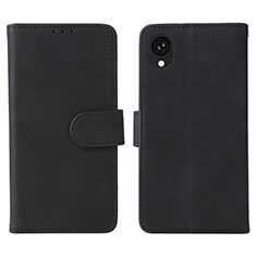Leather Case Stands Flip Cover Holder L01Z for Samsung Galaxy A22 5G SC-56B Black