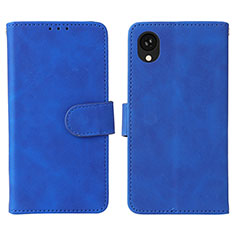 Leather Case Stands Flip Cover Holder L01Z for Samsung Galaxy A22 5G SC-56B Blue