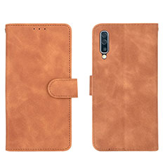 Leather Case Stands Flip Cover Holder L01Z for Samsung Galaxy A30S Brown