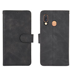 Leather Case Stands Flip Cover Holder L01Z for Samsung Galaxy A40 Black