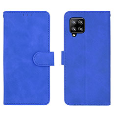 Leather Case Stands Flip Cover Holder L01Z for Samsung Galaxy A42 5G Blue