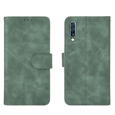 Leather Case Stands Flip Cover Holder L01Z for Samsung Galaxy A50 Green