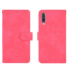 Leather Case Stands Flip Cover Holder L01Z for Samsung Galaxy A50S Hot Pink