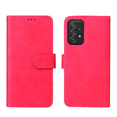 Leather Case Stands Flip Cover Holder L01Z for Samsung Galaxy A52 5G Hot Pink